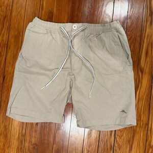 Tommy Bahama Khaki Beige Drawstring Hybrid Shorts